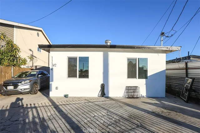 a view of a house with a patio