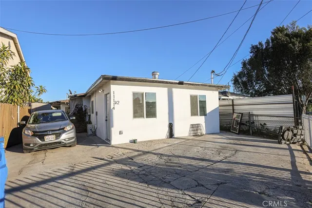 a view of a house with a patio