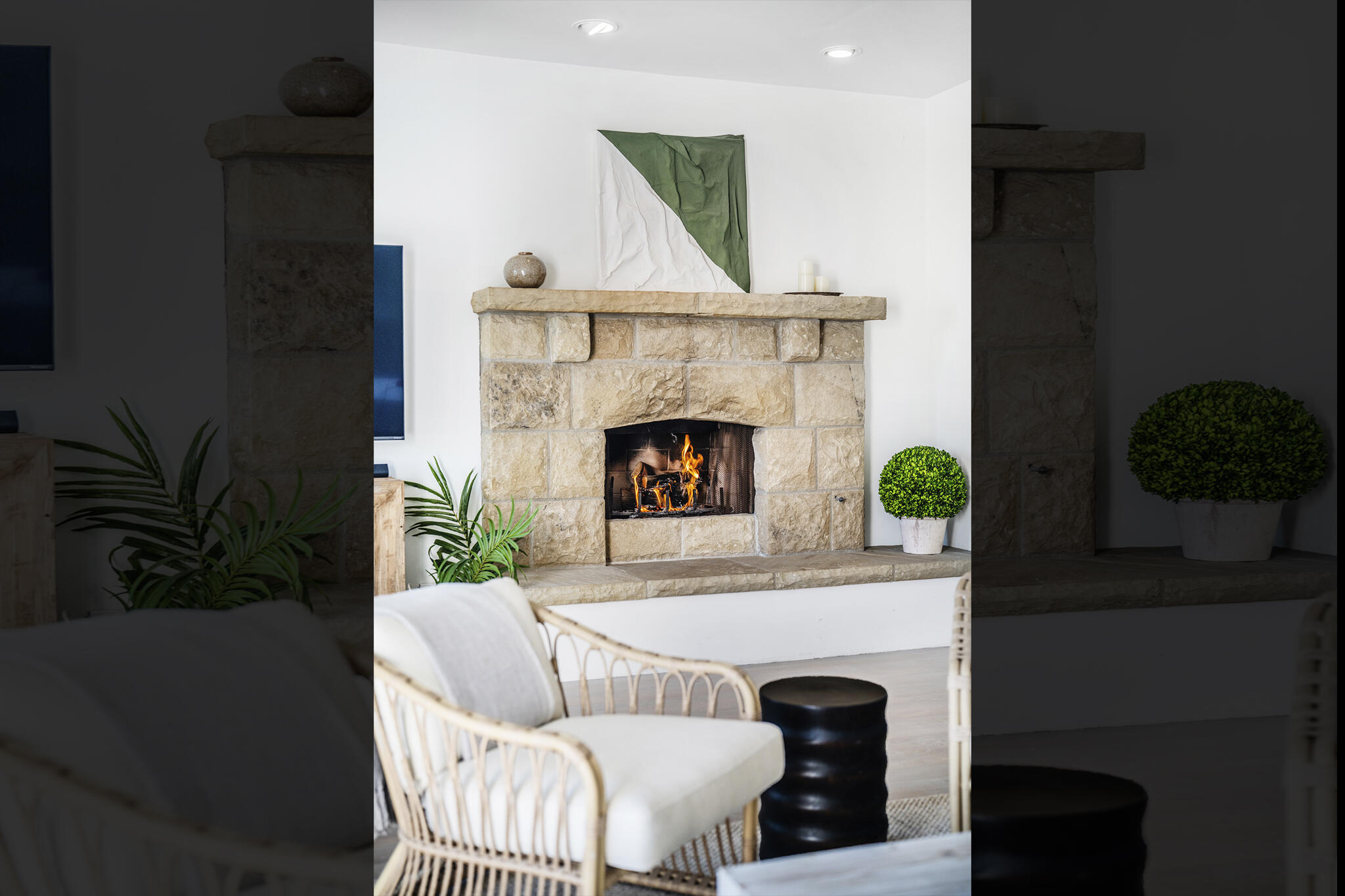 1647 Posilipo Lane, Unit B Montecito, CA 93108 - Photo 7 of 37 a living room with furniture and a fireplace