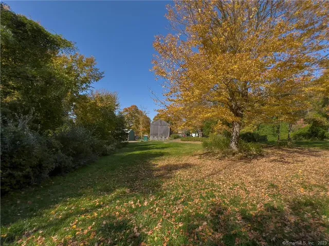 a backyard of a house with lots of green space