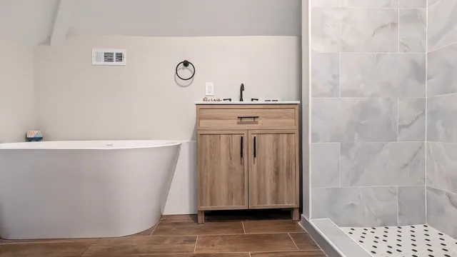 a view of a bathroom with sink