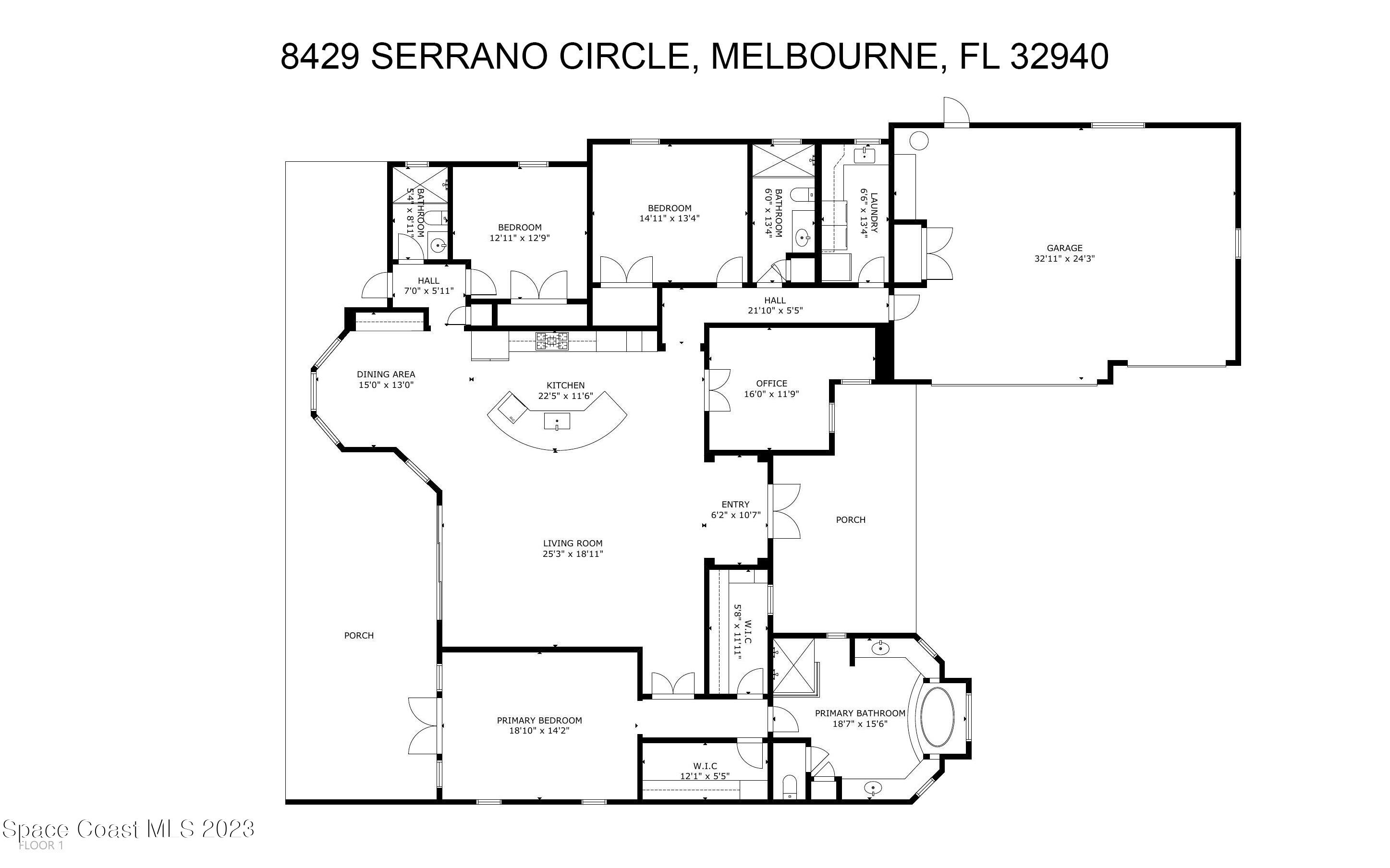8429 Serrano Circle Melbourne, FL 32940 - Photo 27 of 28 a picture of a floor plan