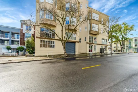 front view of a building with a street