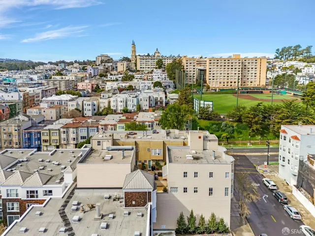 an aerial view of a city