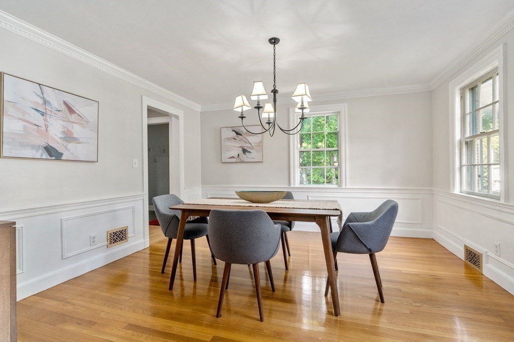 23 Ashford Road Newton, MA 02459 - Photo 15 of 35 a view of a dining room with furniture window and wooden floor