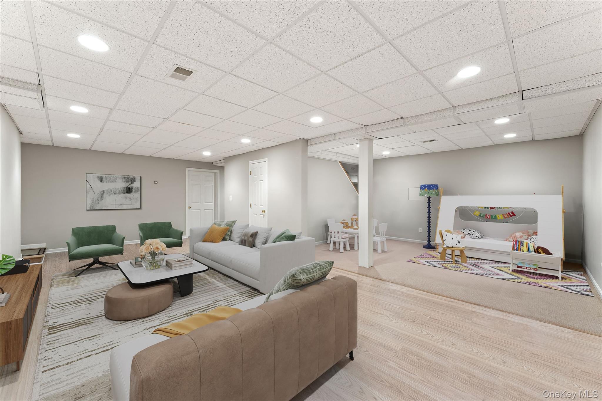 15 Sheldrake Road Scarsdale, NY 10583 - Photo 33 of 45 Lower level recreation room virtually staged