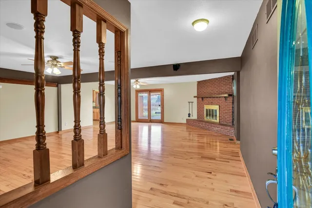 a view of an entryway with sitting area