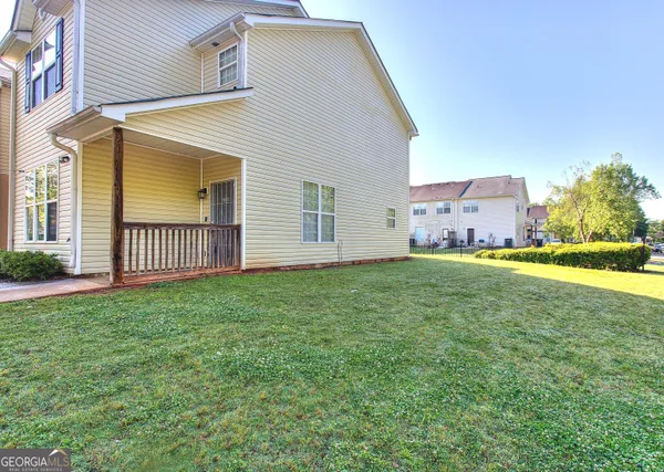 a view of a backyard with a garden
