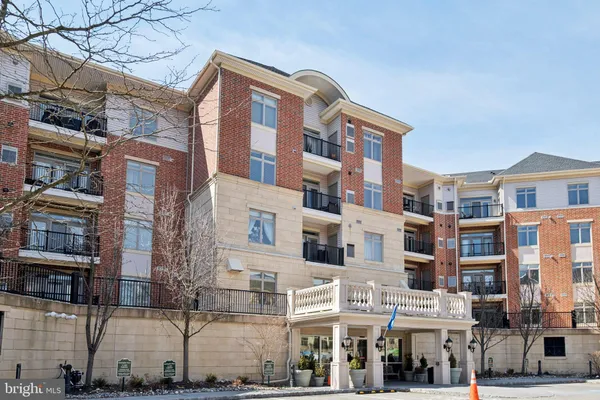 a front view of a multi story building