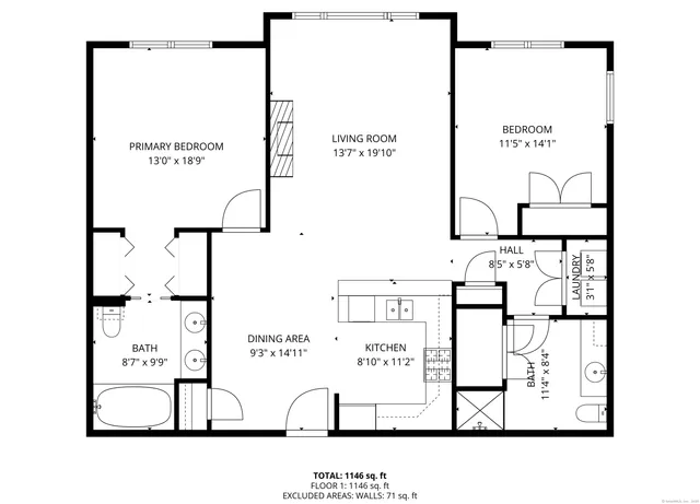 a lobby with furniture and potted plant