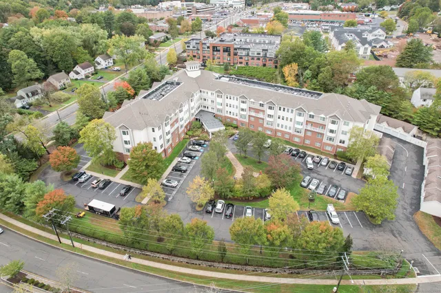 an aerial view of a city
