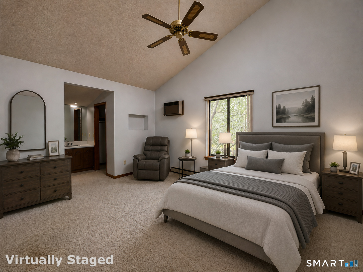 4 Ta'Agan Point Road Danbury, CT 06811 - Photo 13 of 22 a spacious bedroom with a bed a dresser and mirror
