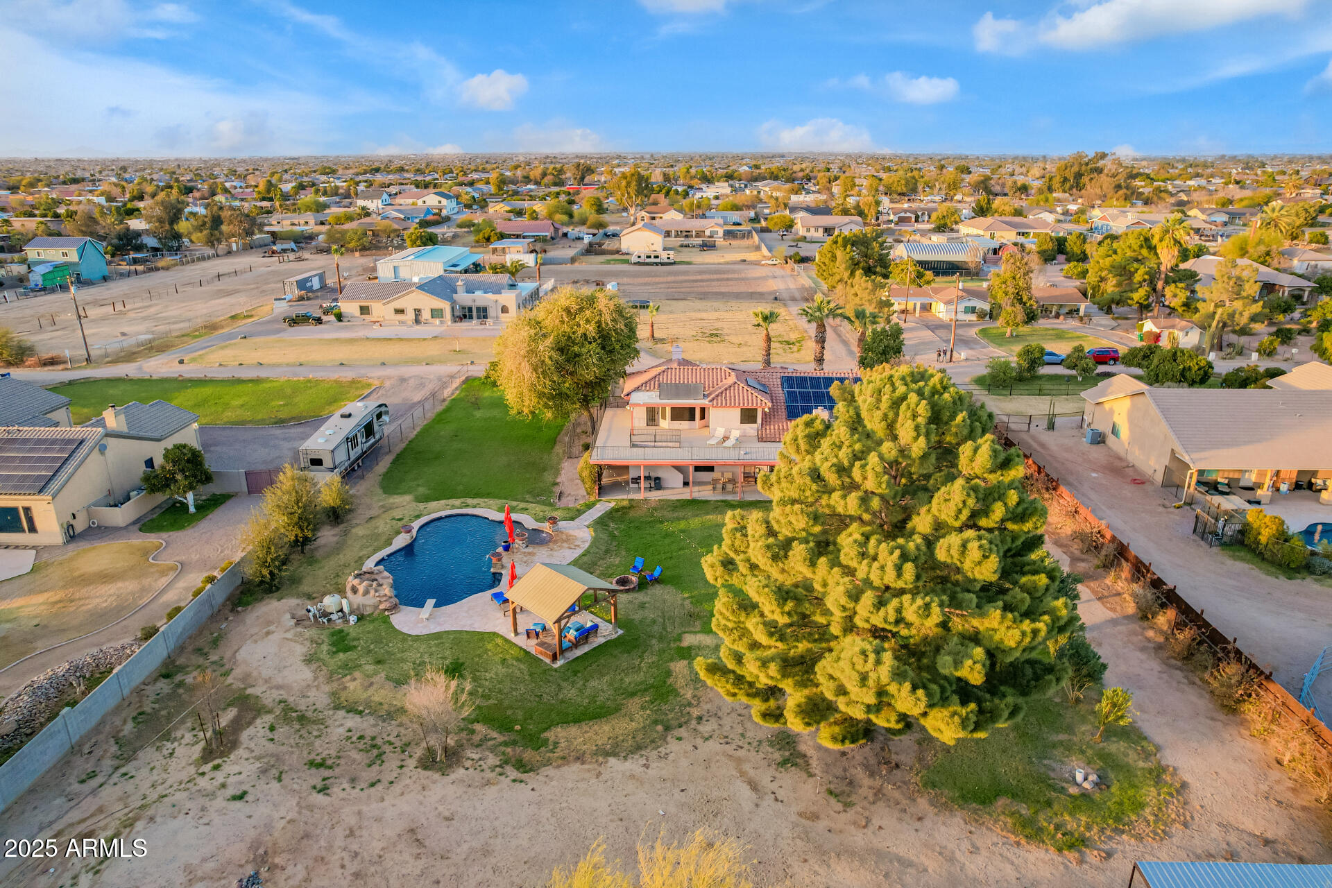 17645 East Stacey Road Queen Creek, AZ 85142 - Photo 105 of 109 an aerial view of residential houses with outdoor space