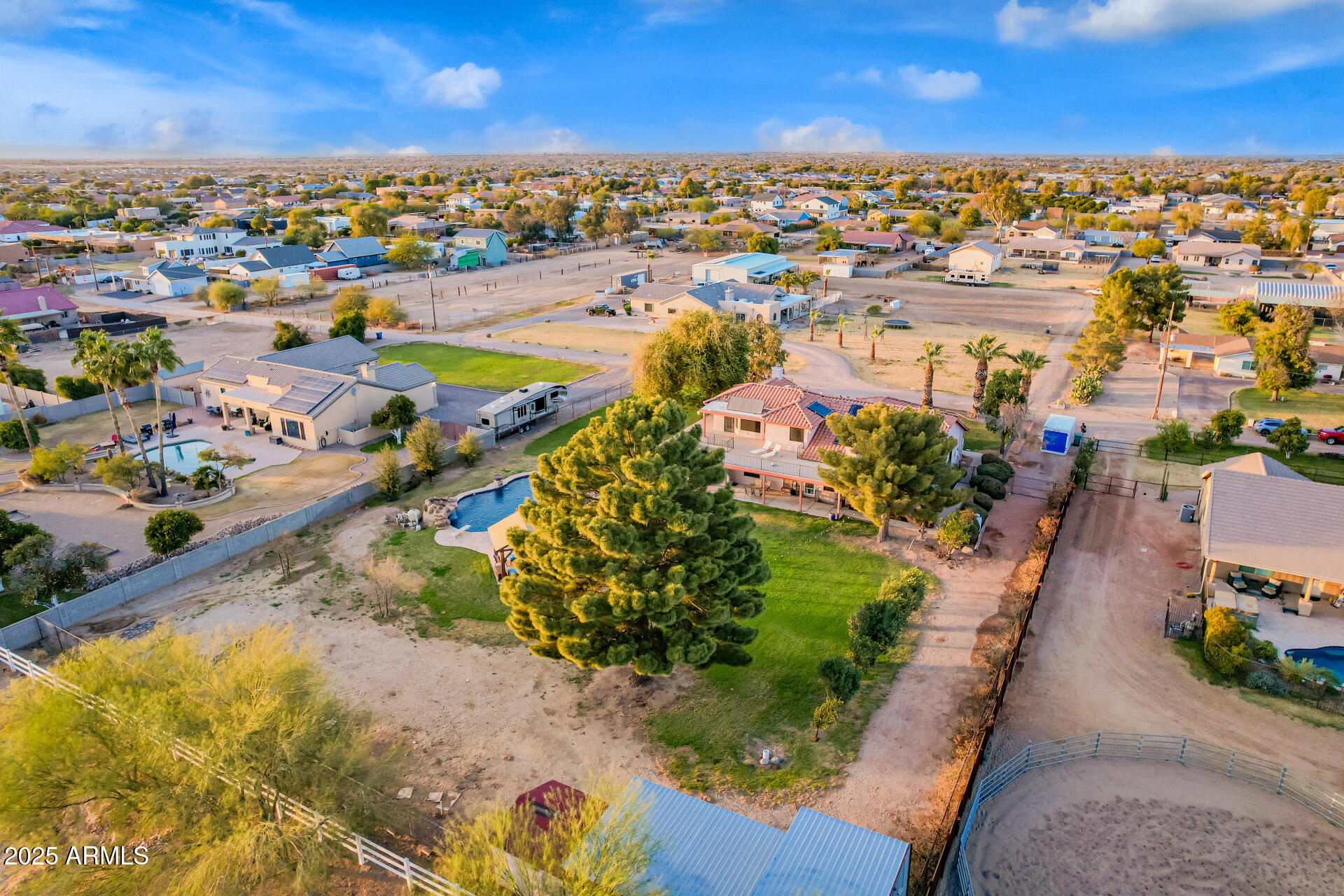 17645 East Stacey Road Queen Creek, AZ 85142 - Photo 106 of 109 an aerial view of a city with lots of residential buildings ocean and mountain view in back