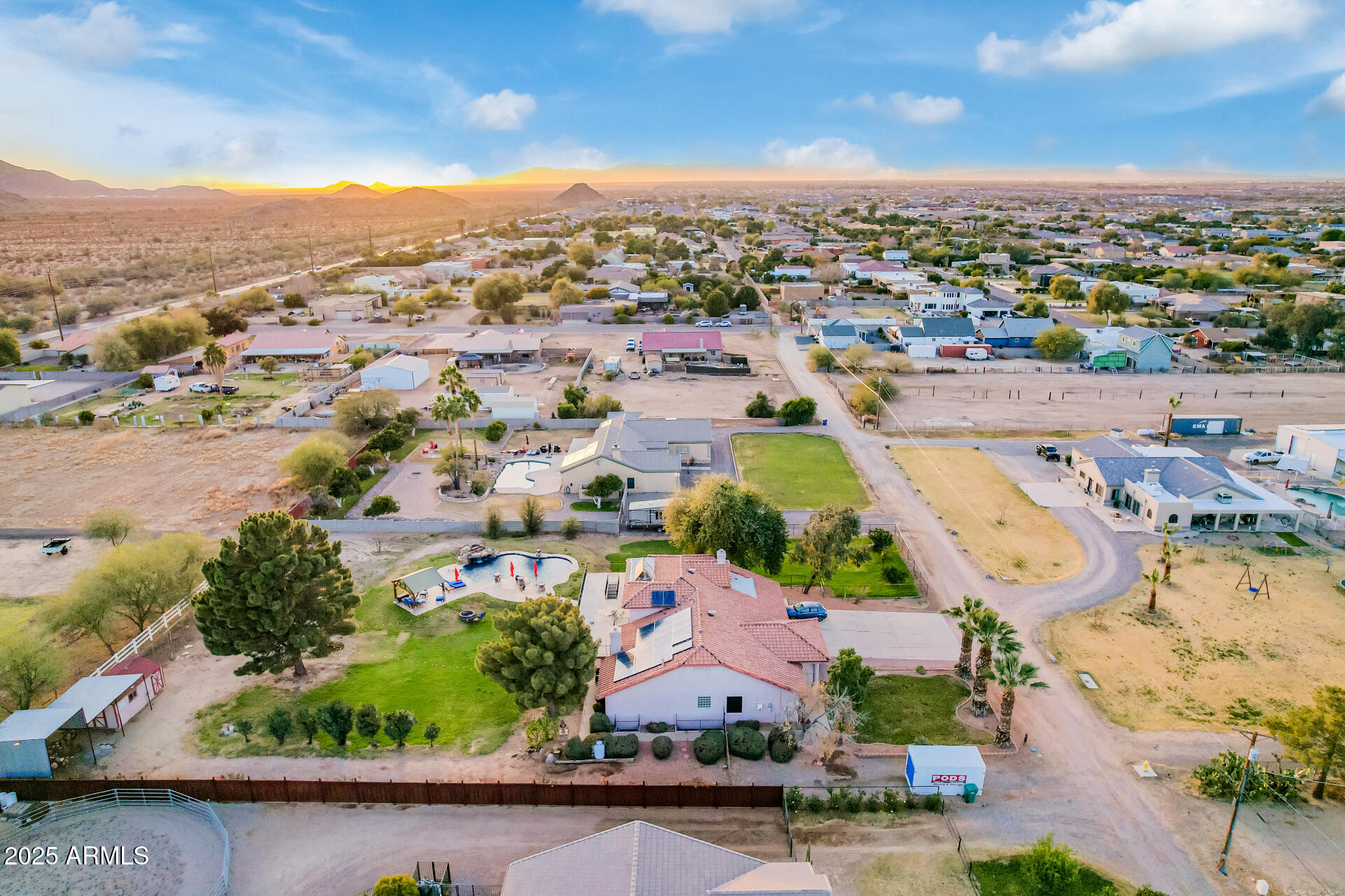 17645 East Stacey Road Queen Creek, AZ 85142 - Photo 108 of 109 an aerial view of a city with lots of residential buildings