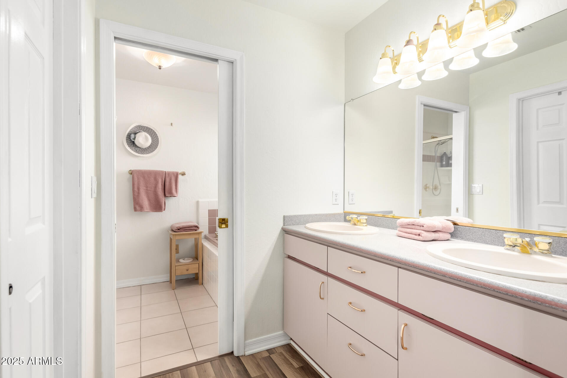 17645 East Stacey Road Queen Creek, AZ 85142 - Photo 35 of 109 a bathroom with a sink a vanity and a mirror