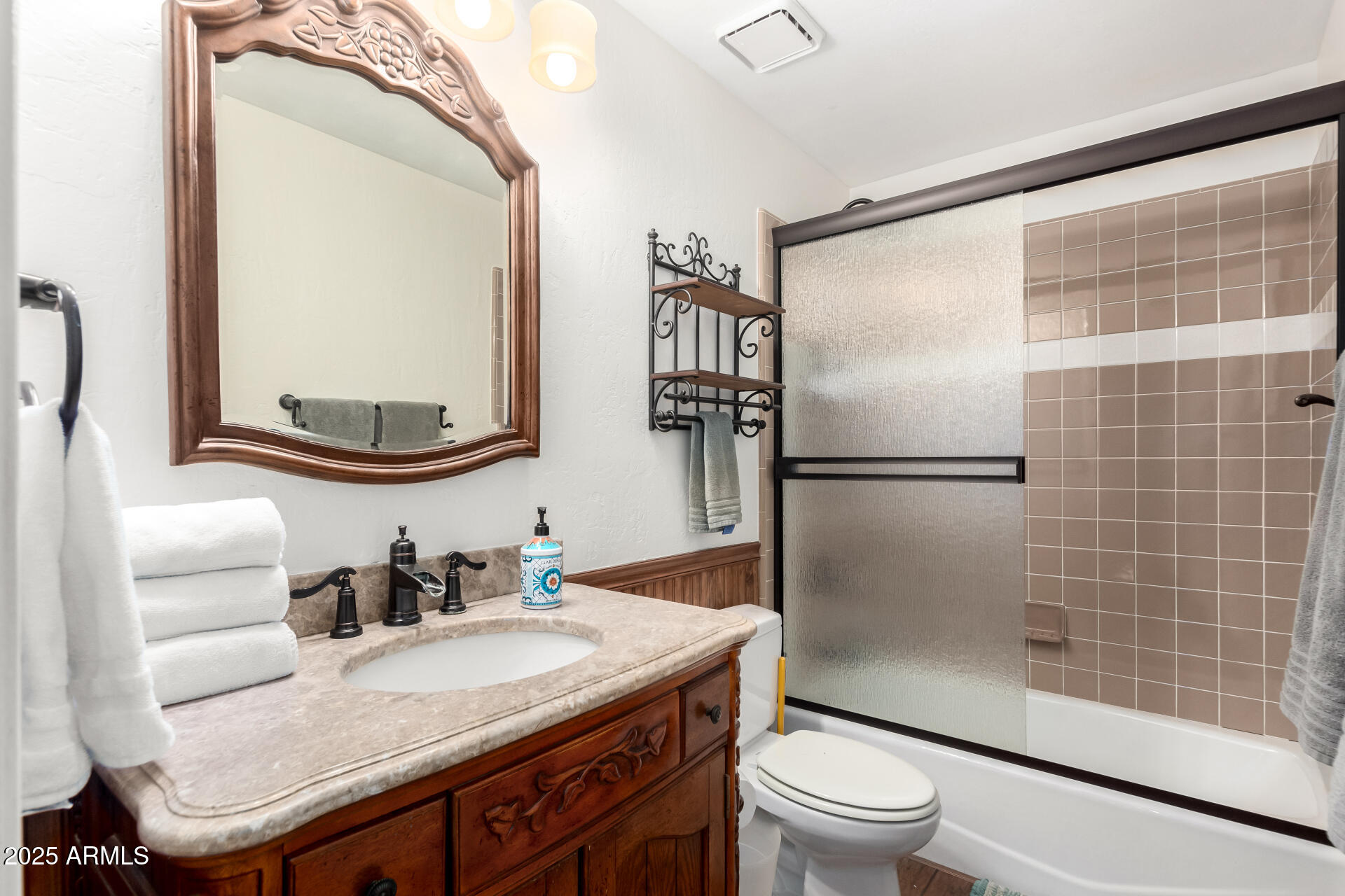 17645 East Stacey Road Queen Creek, AZ 85142 - Photo 38 of 109 a bathroom with a sink a toilet and shower