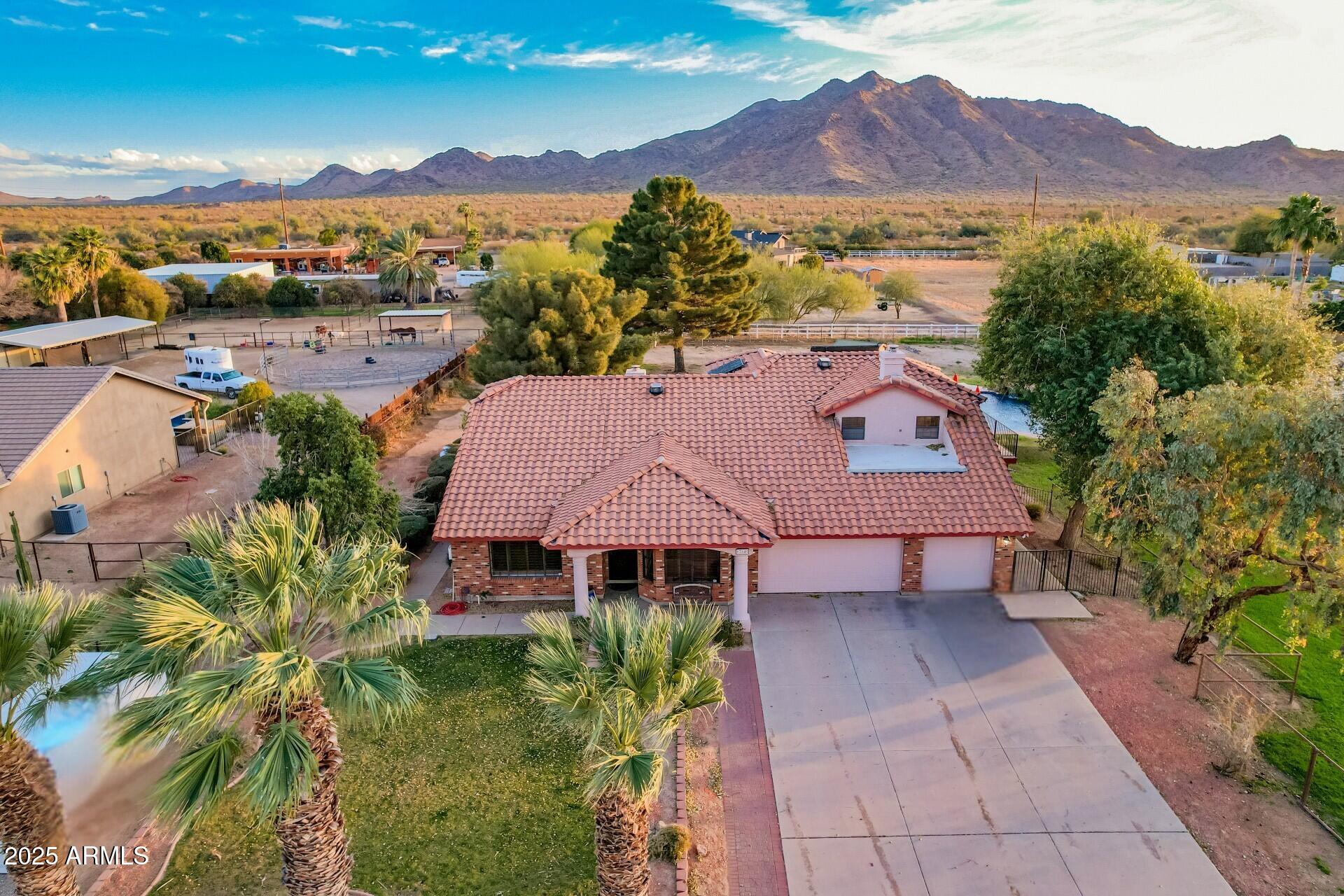 17645 East Stacey Road Queen Creek, AZ 85142 - Photo 97 of 109 an aerial view of a house with a mountain