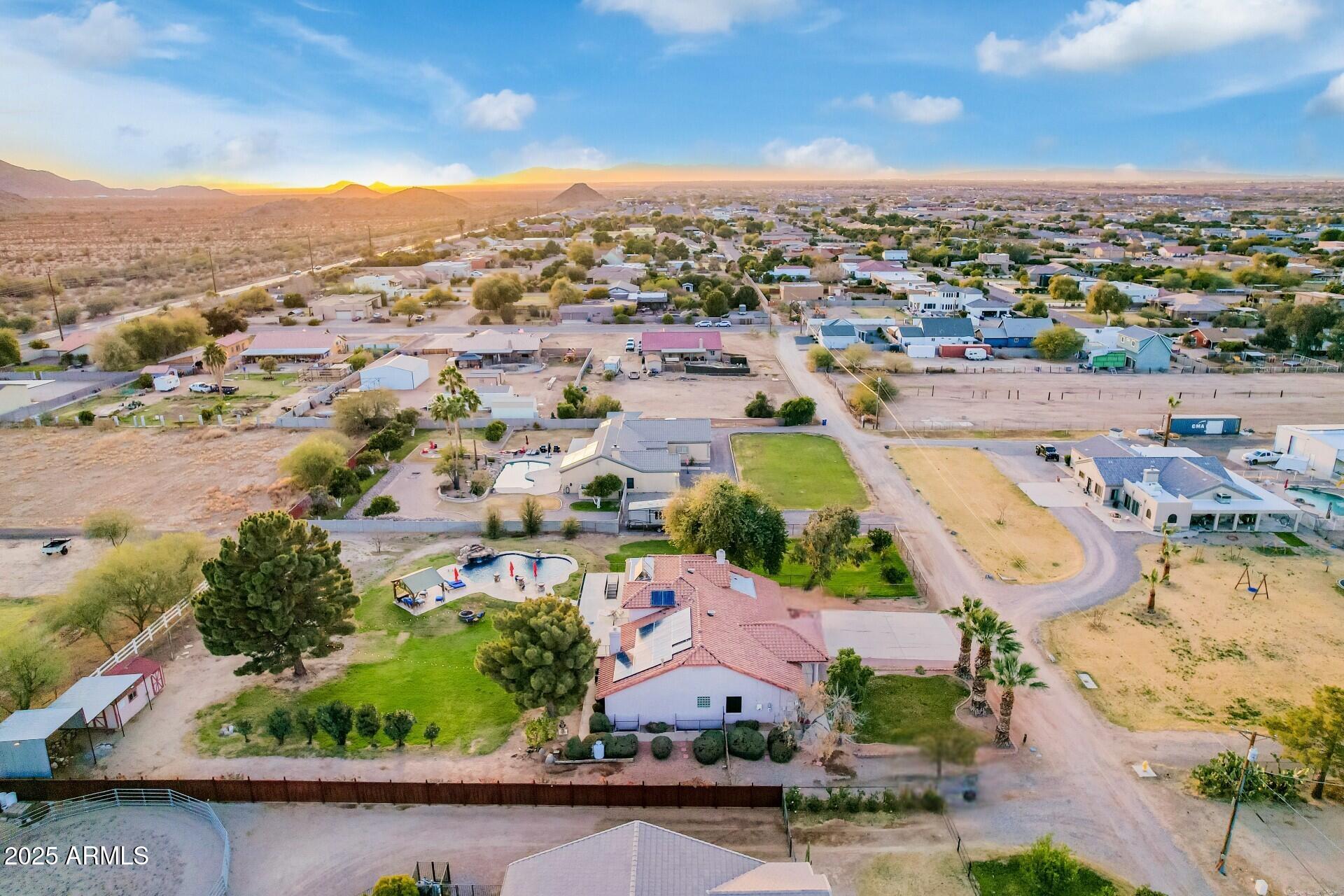 17645 East Stacey Road Queen Creek, AZ 85142 - Photo 100 of 109 an aerial view of a city with lots of residential buildings