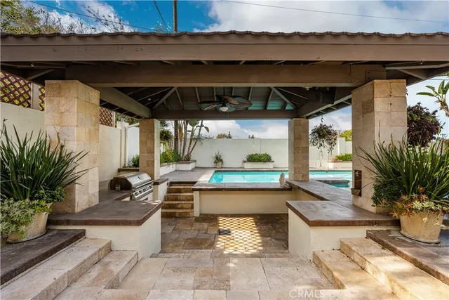 a outdoor living space with furniture and garden view