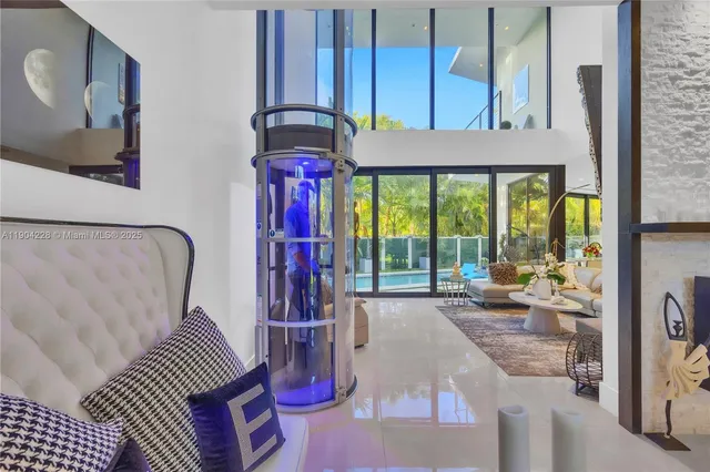 a living room with furniture