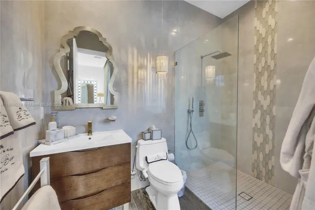 a bathroom with a shower