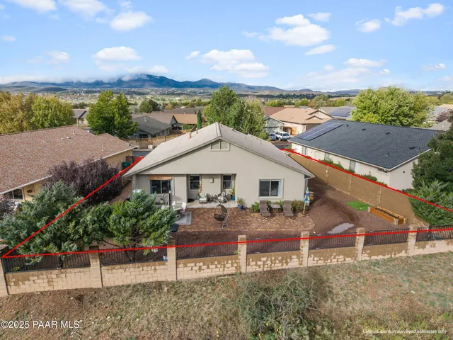 an aerial view of a house