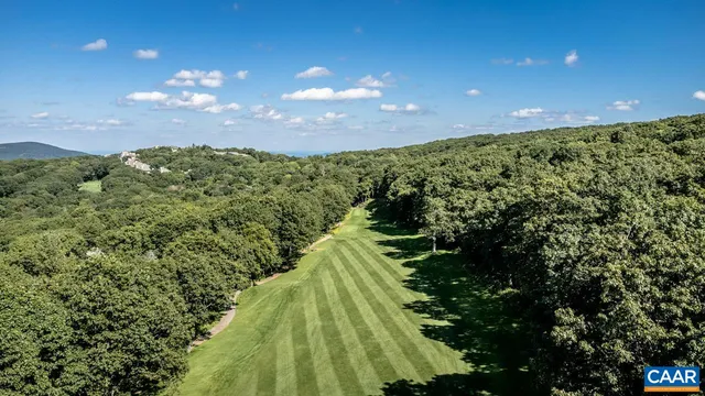 an aerial view of a residential houses with yard
