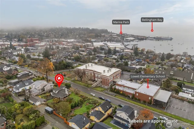 an aerial view of a city