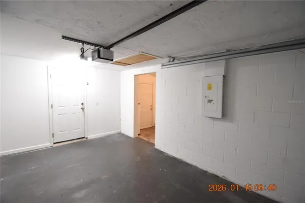 a view of a garage