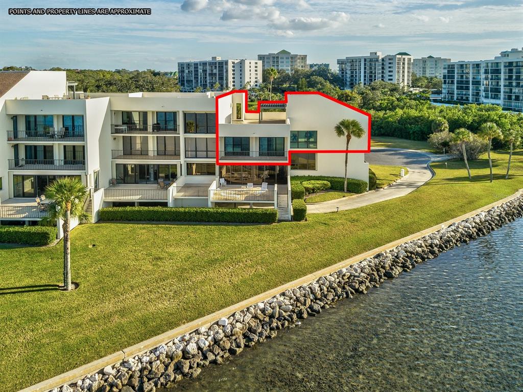 a front view of building with yard