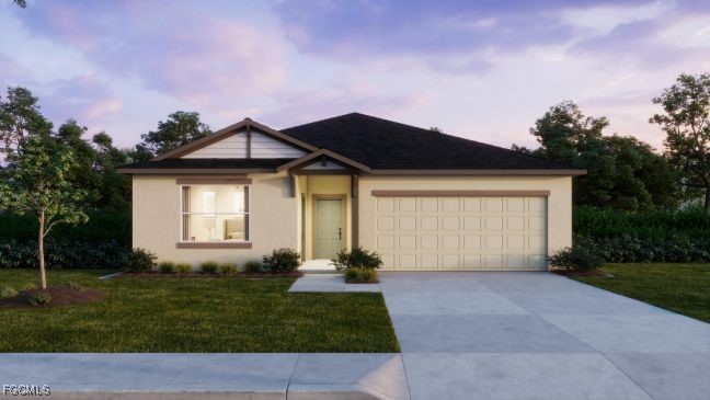 3508 14th Street Southwest Lehigh Acres, FL 33976 - Photo 2 of 23 a front view of a house with a garden
