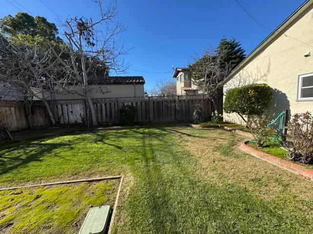 a view of a backyard