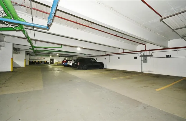 a view of a indoor garage