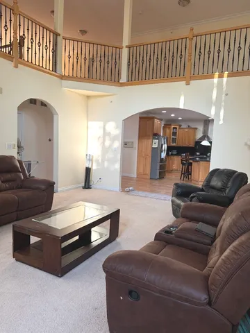 a living room with furniture