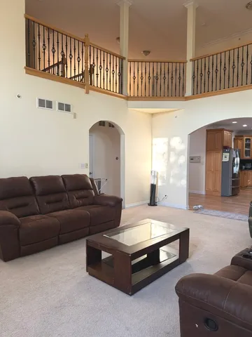 a living room with furniture