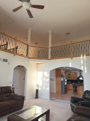 a living room with furniture