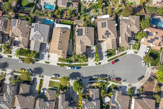 an aerial view of multiple house