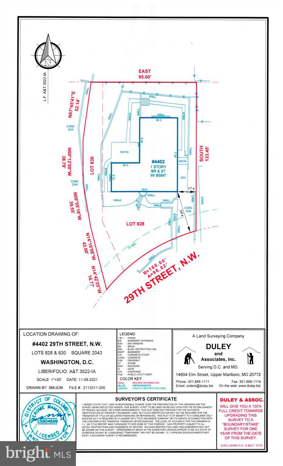 4402 29th Street Northwest Washington, DC 20008 - Photo 32 of 33 House location survey