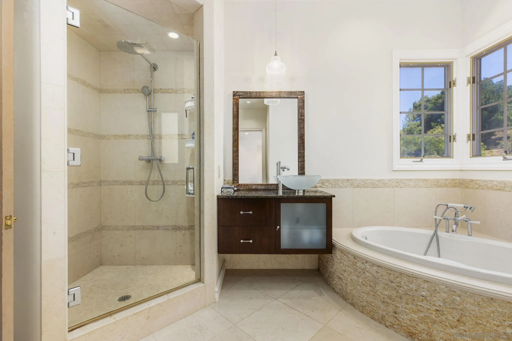 14440 Ridge Ranch Road Valley Center, CA 92082 - Photo 49 of 73 a bathroom with a tub shower and sink