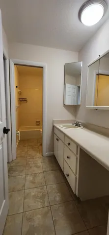 a bathroom with a sink a mirror and a toilet