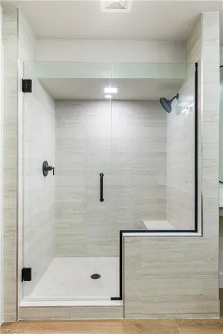 a bathroom with a shower
