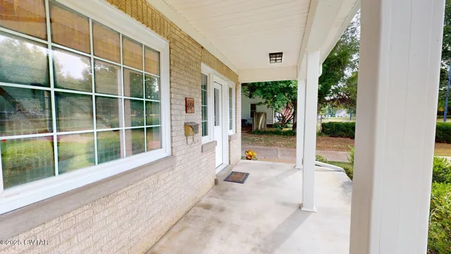 a view of a garden from a windows