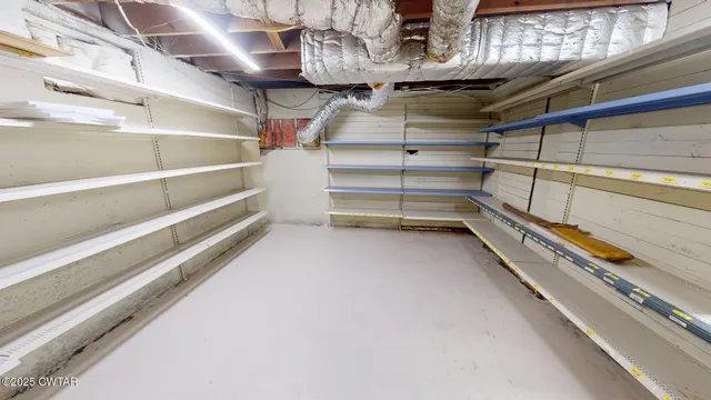 a view of store room with racks