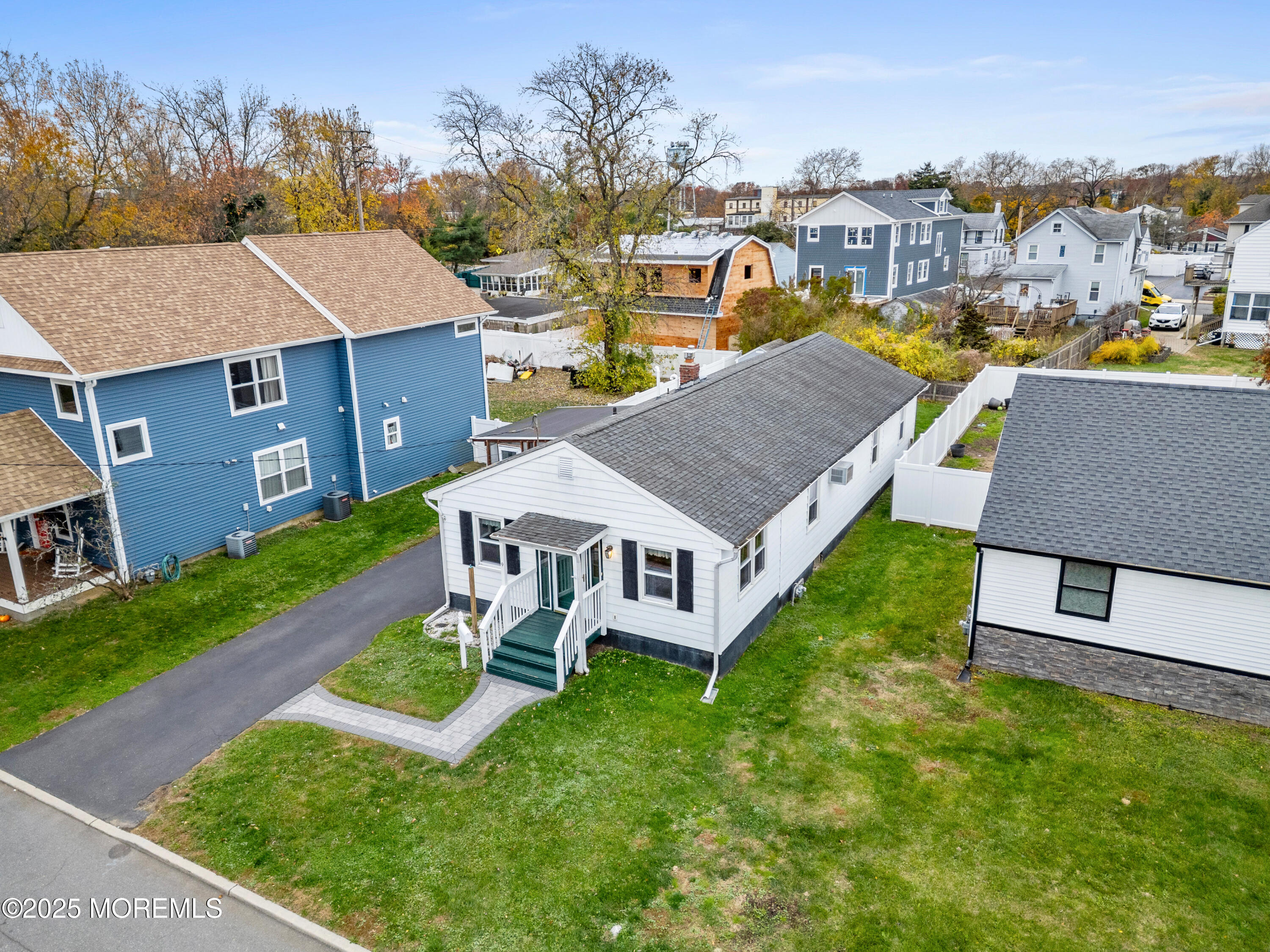 9 Monmouth Place Keyport, NJ 07735 - Photo 23 of 28 an aerial view of a house with a garden and swimming pool