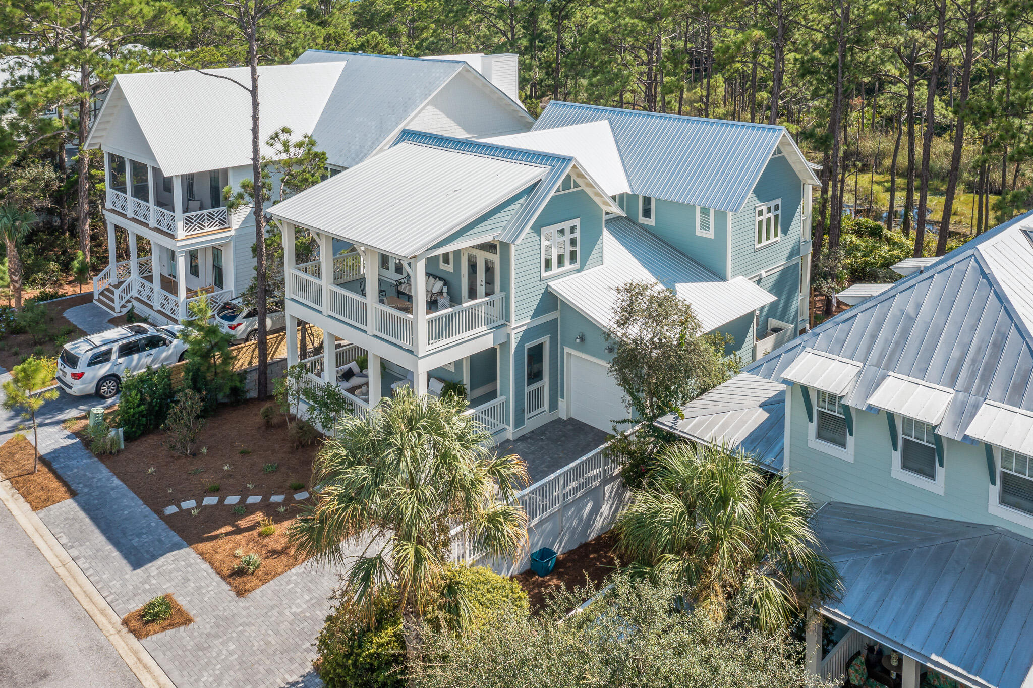 391 Matt's Way Santa Rosa Beach, FL 32459 - Photo 52 of 61 a aerial view of a house with a yard and balcony