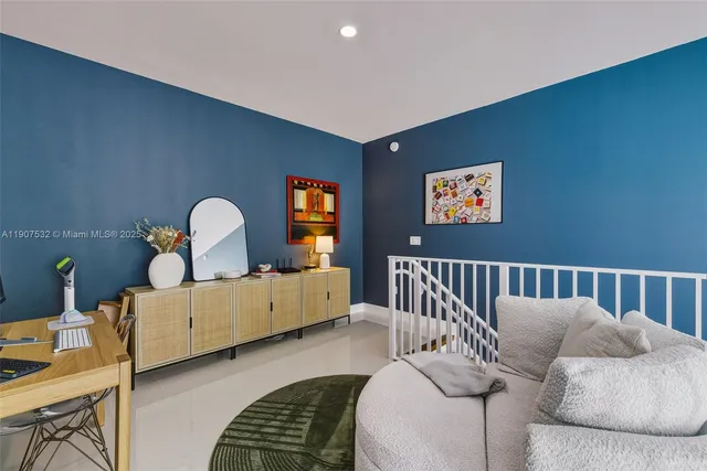 a living room with furniture