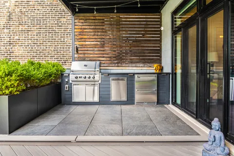 a view of a refrigerator in the kitchen