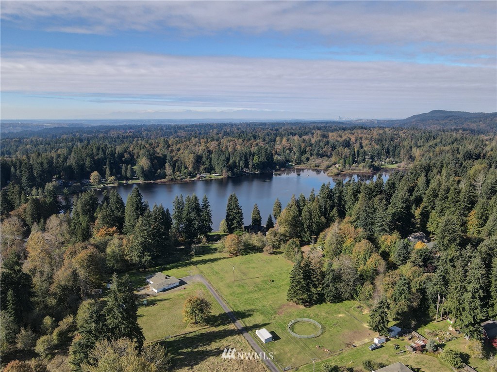 19415 Southeast 141st Street Renton, WA 98059 - Photo 2 of 39 a view of a lake with a mountain in the background