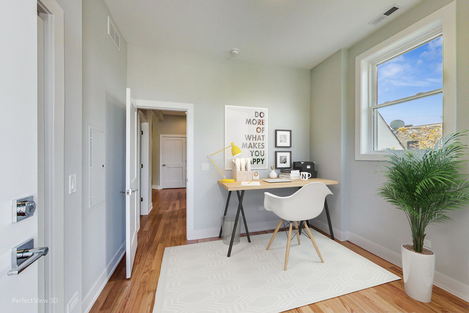 3534 West Wrightwood Avenue, Unit 1F Chicago, IL 60647 - Photo 11 of 18 a view of a room with a table and chairs in a room